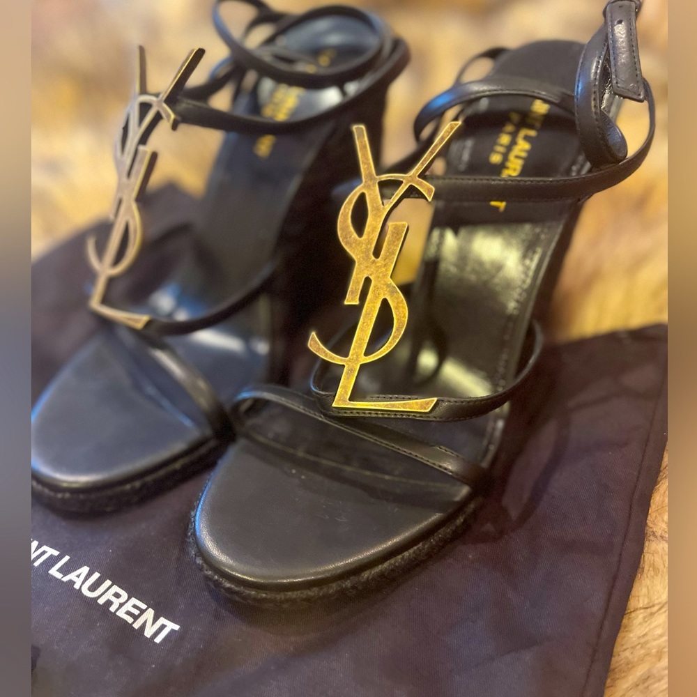 Genuine YSL Cassandra Wedge Espadrilles